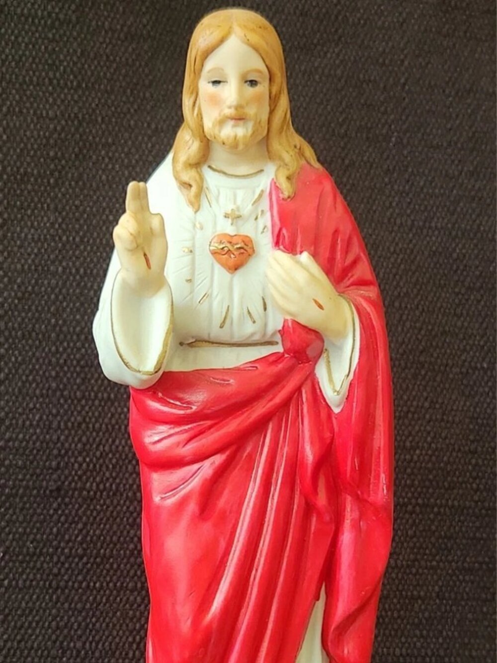 Vintage Roman Inc. Sacred Heart of Jesus 7" Statue Ceramic Figurine Japan - Picture 2 of 11